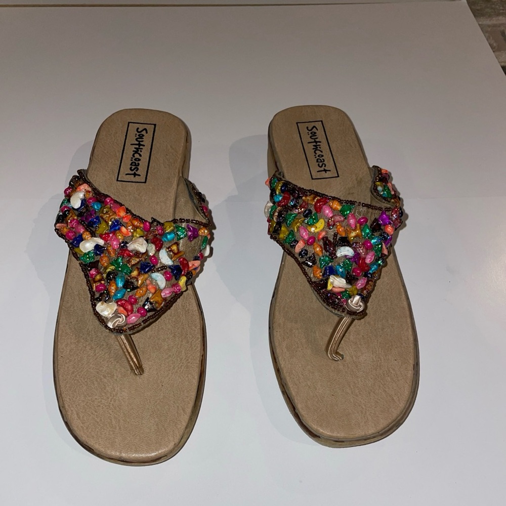 Multicolor Beaded Women's Sandals
